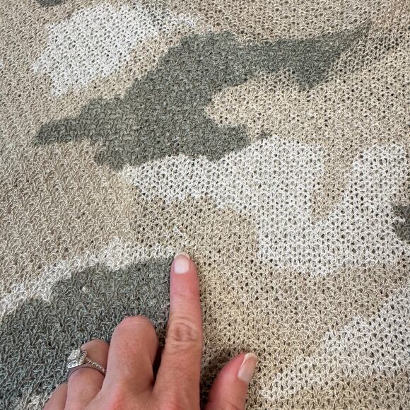 POL Women's Size Small Oversized Camo Loose Waffle Knit Sheer Top or Mini Dress - Picture 6 of 11